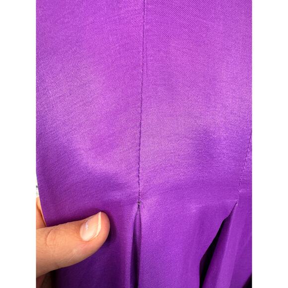 Zara Women's Purple Satin Box Pleat Midi Skirt Size Large - Picture 4 of 10